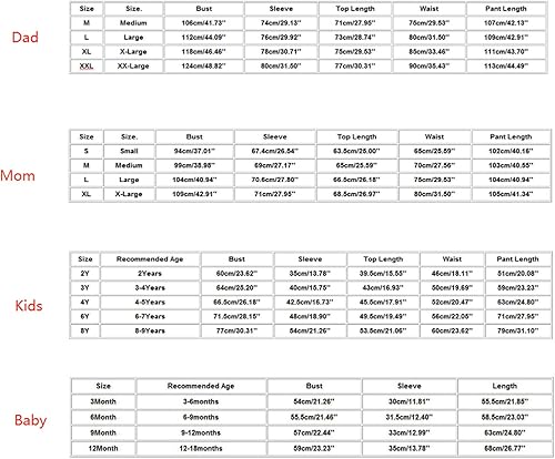 Miniatura 3 de Christmas Pajamas for Family, Matching Family Christmas PJs Sets Merry Christmas Print Top Red Plaid Pants Sleepwear