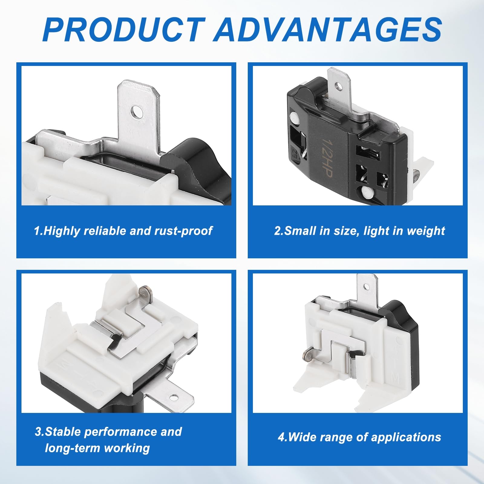 sourcing map Lot de 2 relais de démarrage PTC pour réfrigérateur 15 Ohm 1 broche et 1/6 HP Protection contre les surcharges pour réfrigérateurs refroidisseurs compresseurs protecteurs