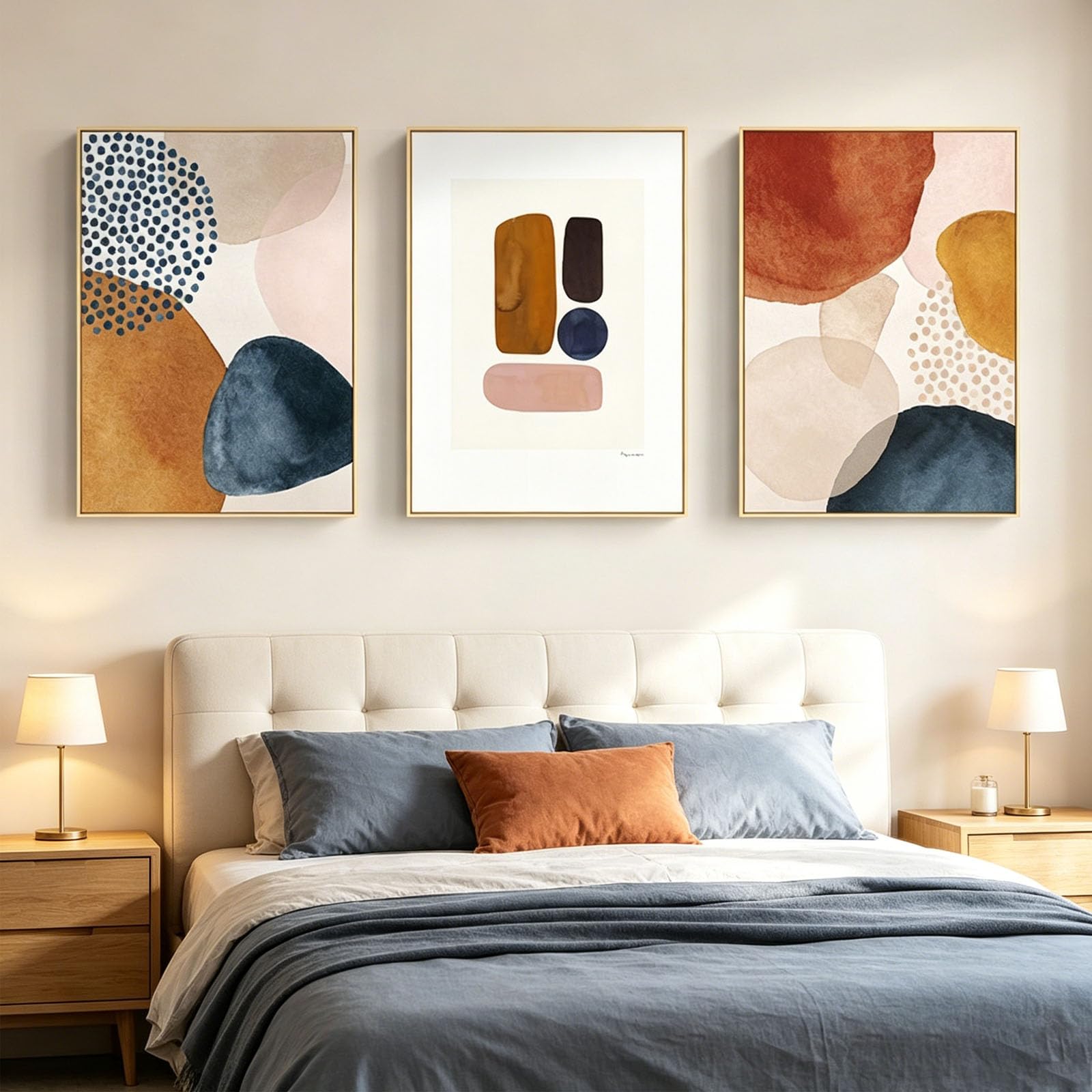 JORCEDI Set of 3 Posters, Modern Minimalist Landscape Art, Abstract Nature Art with Calming Colors, Nordic Wall Decor for Living Room & Bedroom, Unframed (21 * 30cm)