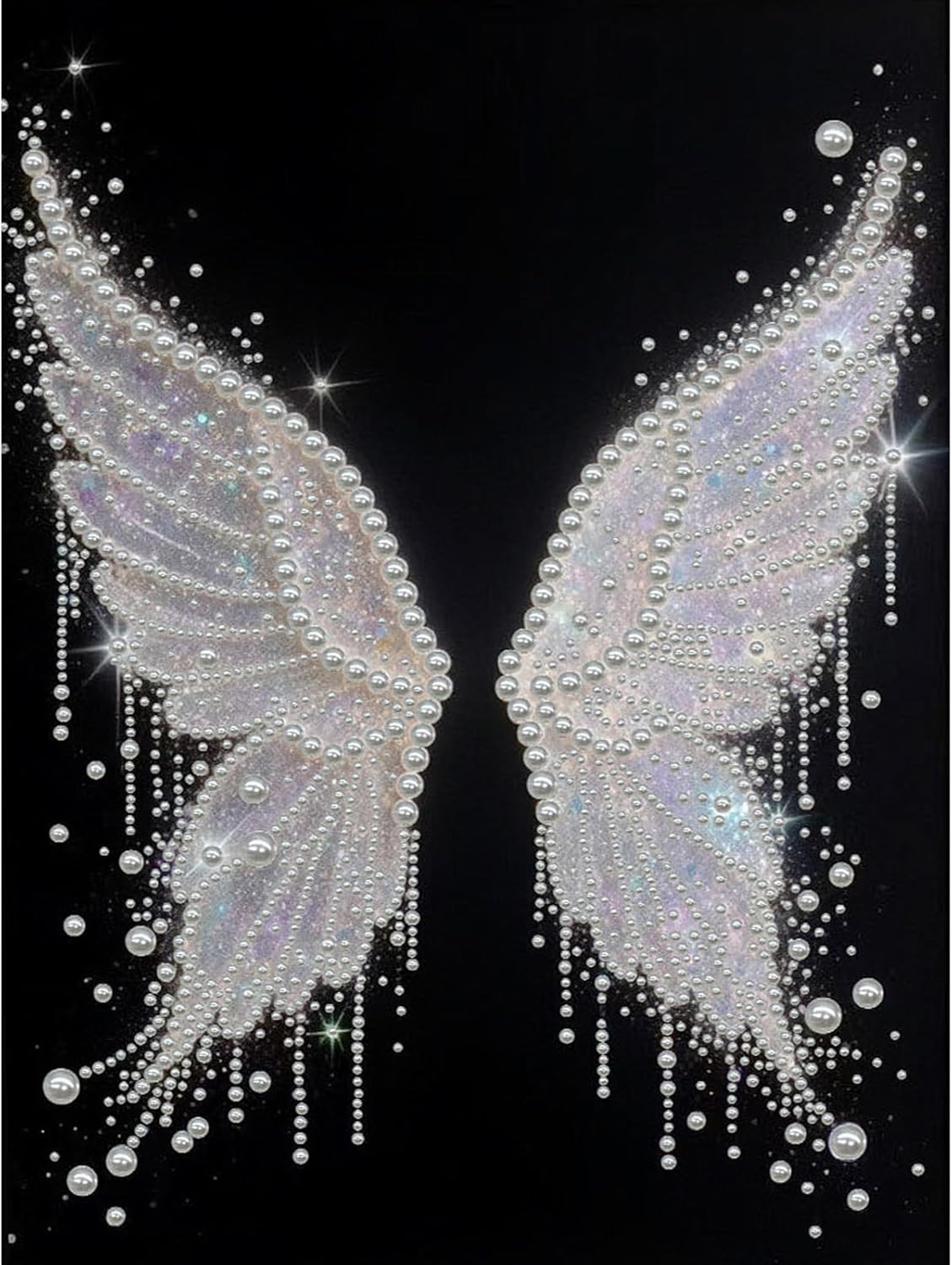C'eitura Wings Big Gem Pearl Diamond Art Painting Kit - DIY Angel Pearl Art with Frame 11.81x15.75 Inch, Diamond Dots Painting for Home Wall Decor, Beginner Craft Gift Idea