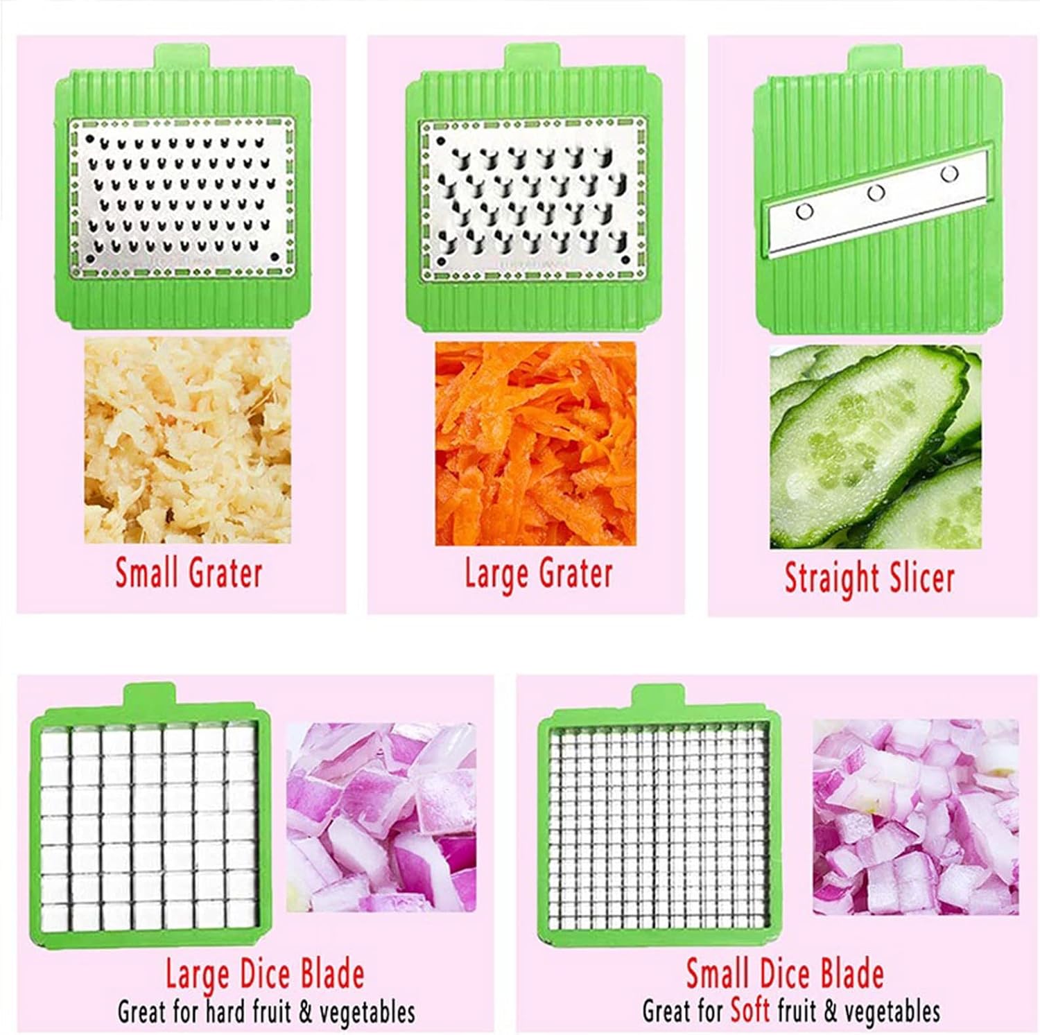Mandolines Vegetable Chopper Cheese Grater Slicer Onion Cutter Food Dicer with Container-5 Blades Fruit Peeler Kitchen Gadgets