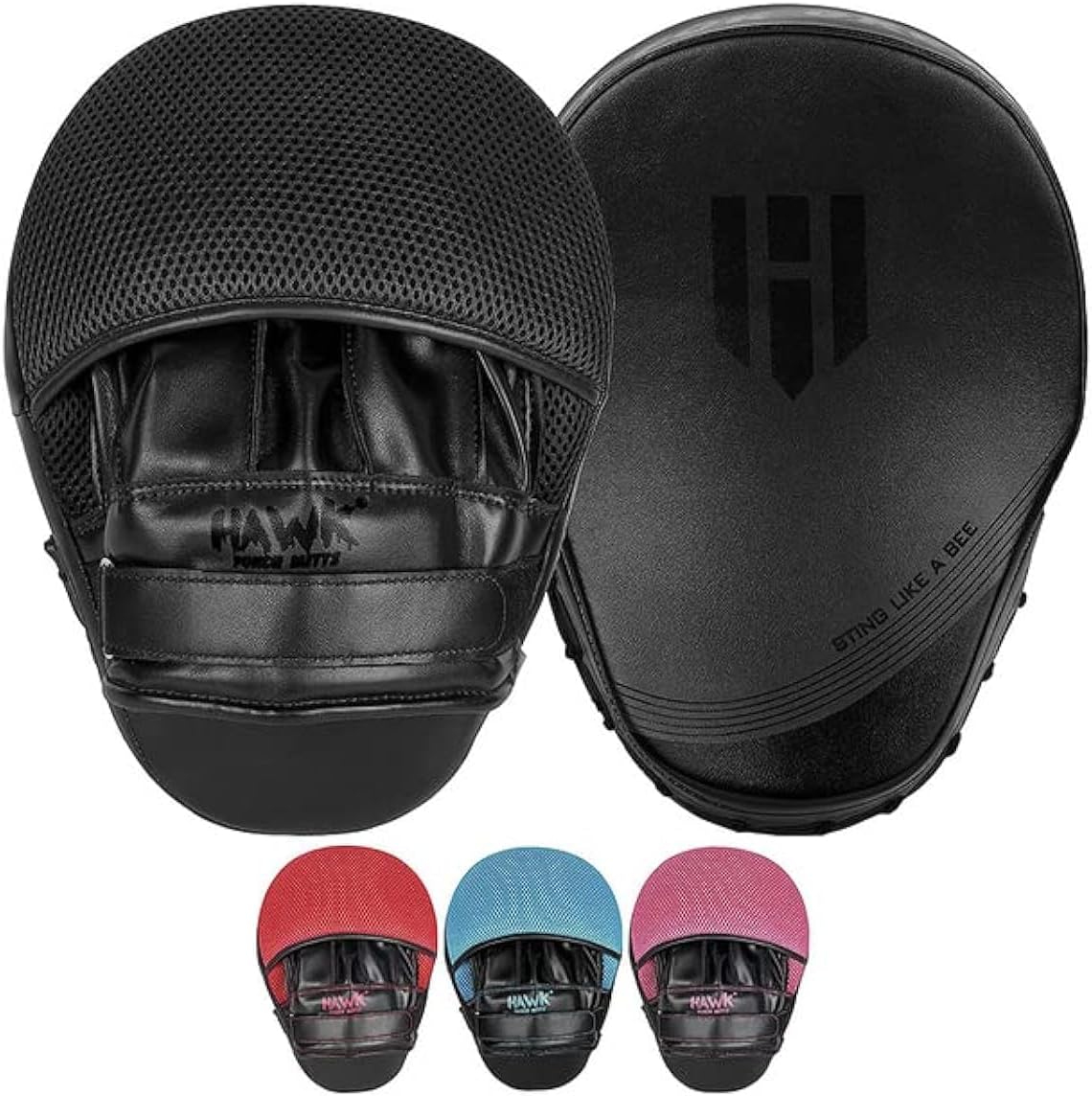 Hawk Sports Punching Mitts for Men, Women, & Kids, Leather Focus Mitts for Martial Arts & Boxing Training, Curved Punch Mitts for Karate, Kickboxing, Krav MAGA, Muay Thai & Taekwondo