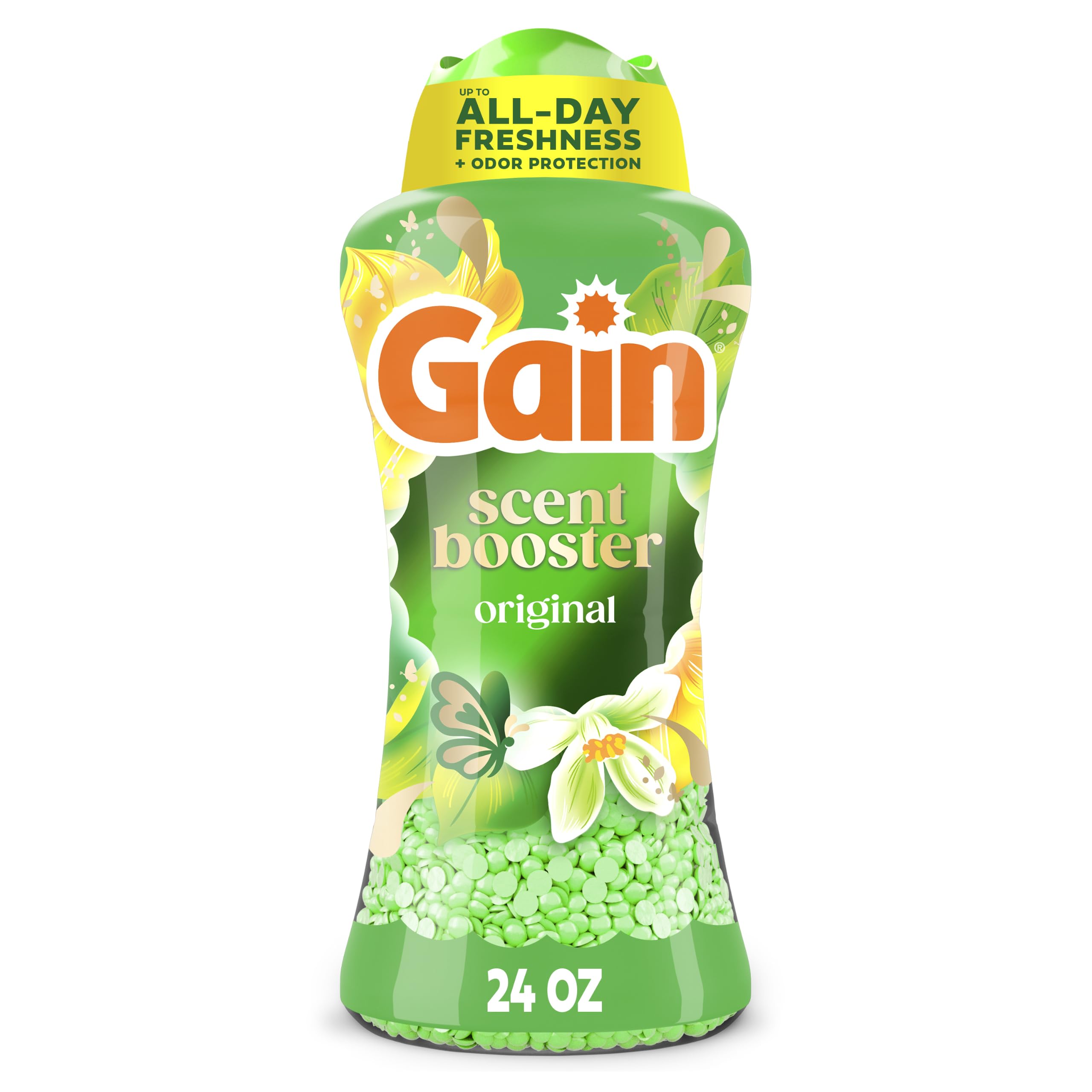 Gain In-Wash Laundry Scent Booster Beads Long-Lasting Fresh Scent Beads All Day Freshness and Odor Protection, Original Scent, 24 oz (Packaging May Vary)