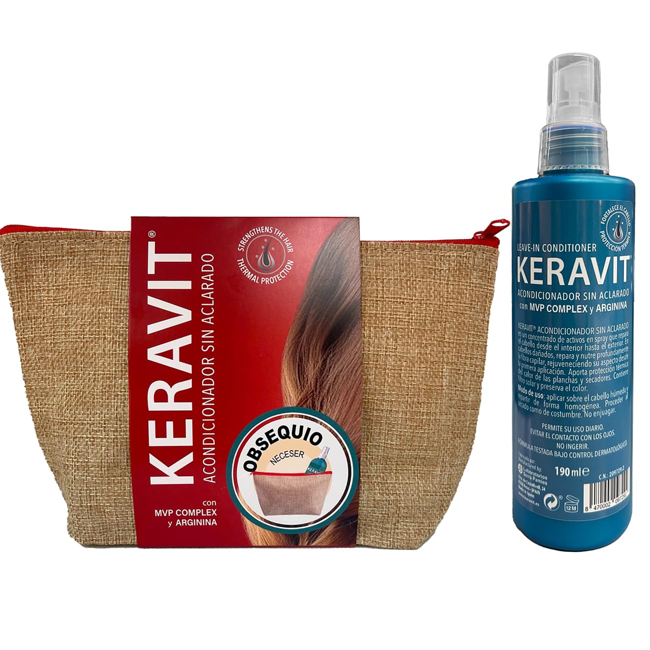 KERAVIT Leave-in Conditioner 190 ml with MVP Complex and Arginine. Preserves the colour - Image 2