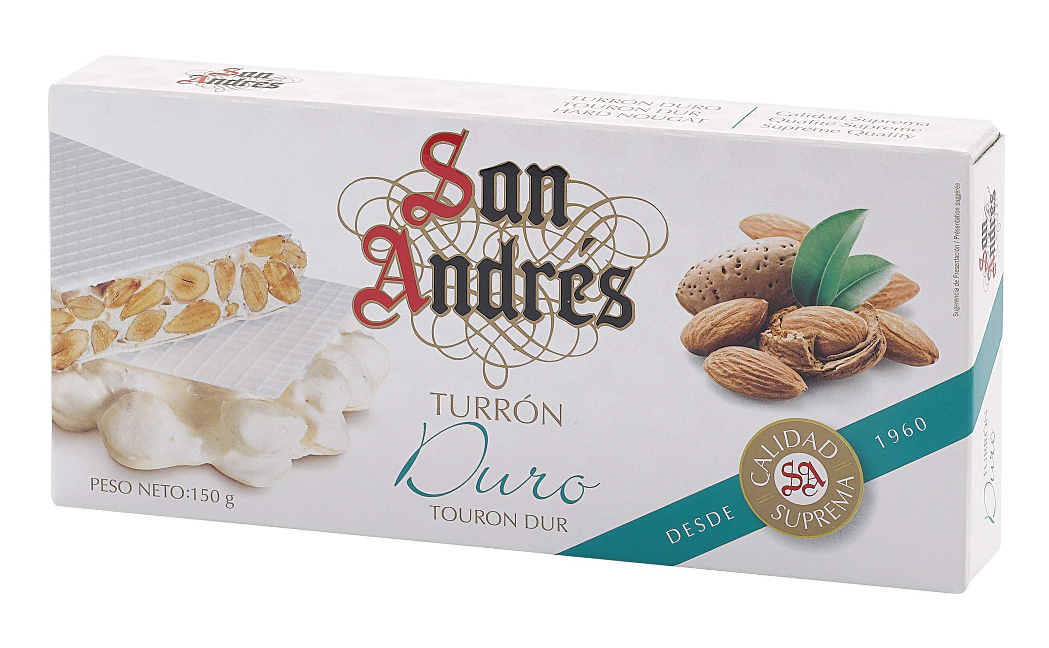 San Andrés Crunchy Almonds Turron - Knuspriger Mandelturrón, 150 g