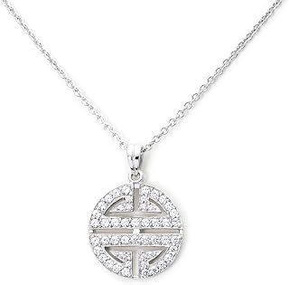 Ankra Damencollier 45cm mit runden Anhänger 925er Sterling-Silber rhodiniert 1VNAKRJ-NL0026