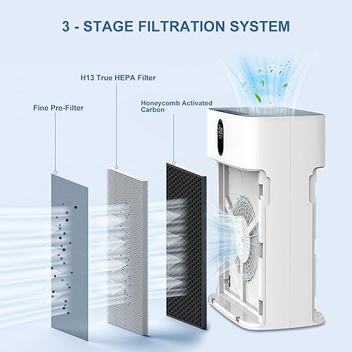 Miniatura 3 de Paquete de 3 filtros de repuesto HY4866 True HEPA compatibles con MORENTO HY4866 y YIOU M1 Purifer de aire, (versión mejorada)