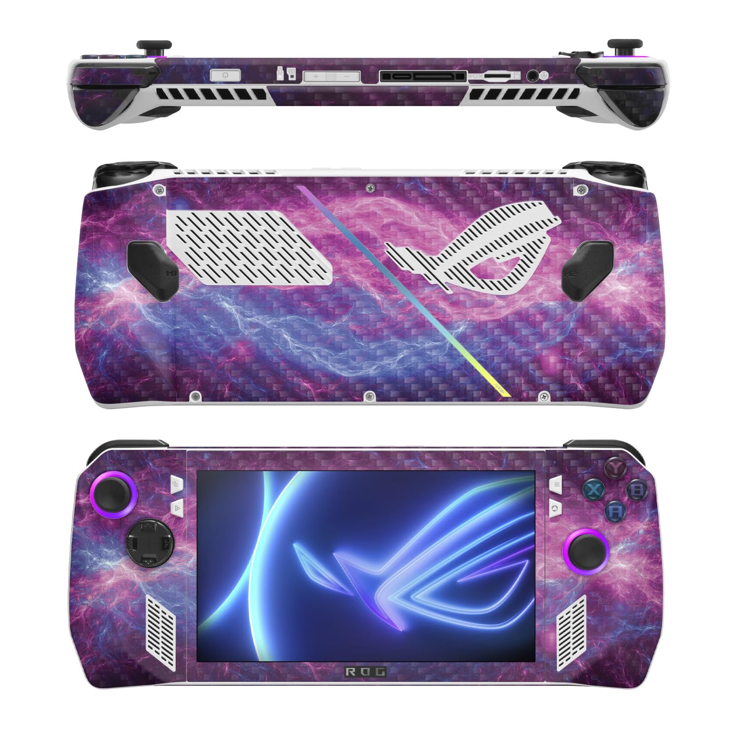 MightySkins Carbon Fiber Skin Compatible with Asus ROG Ally - Raw Energy | Protective, Durable Textured Carbon Fiber Finish | Easy to Apply