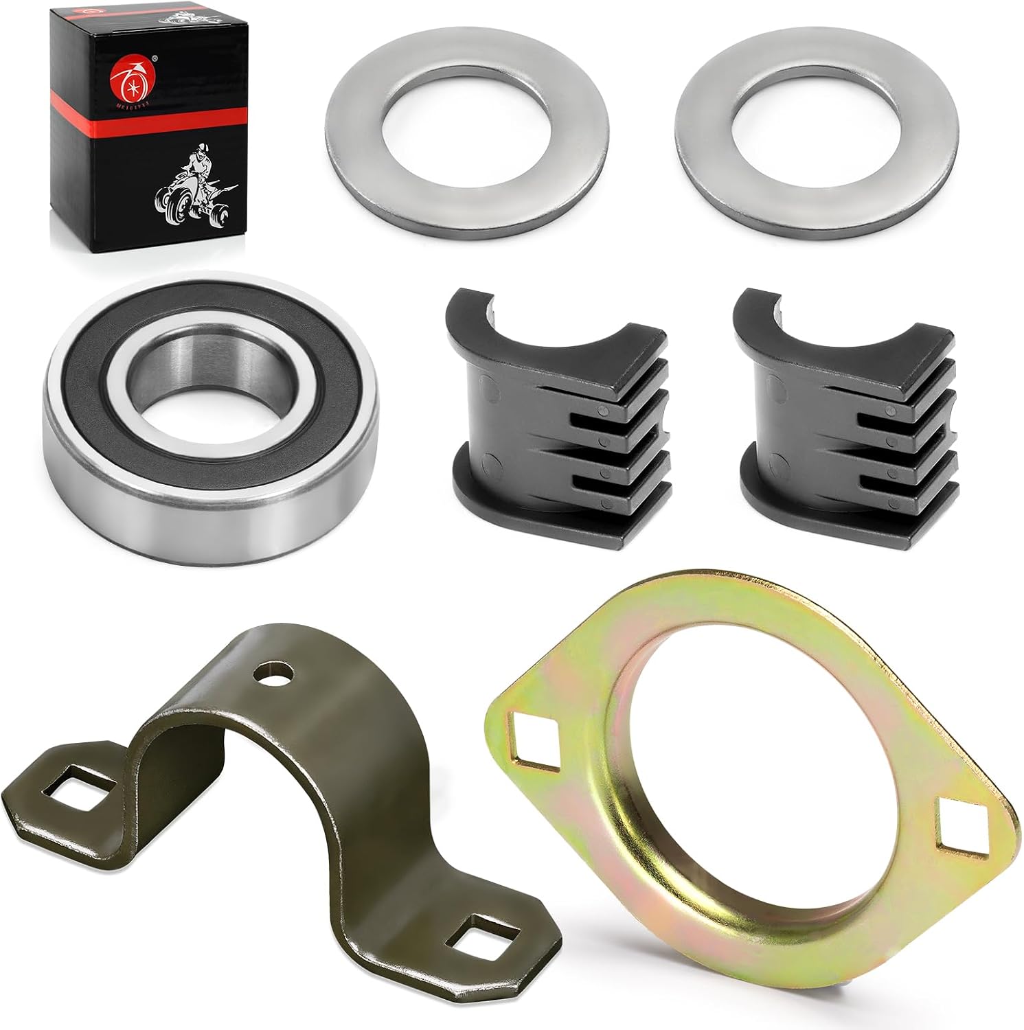 Steering Post Bushings Bracket kit for Polaris Sportsman Scrambler 400 450 500 600 700 800 Magnum Trail Boss ATP 325 330 500 Trail Blazer 250