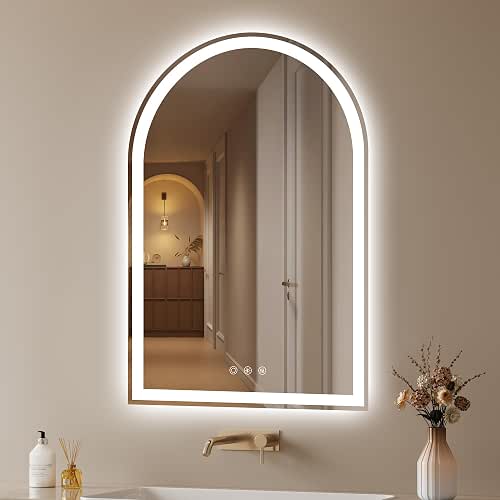24"x36" Arched LED Mirror for Bathroom - Frameless Lighted Bathroom