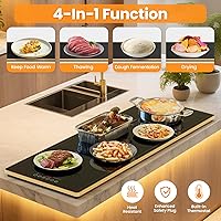 Vista 7 de Bandejas de calentamiento eléctricas XXL de 40 x 14 pulgadas para fiestas de buffets, bandeja de calentamiento eléctrica con pantalla táctil, Dorado