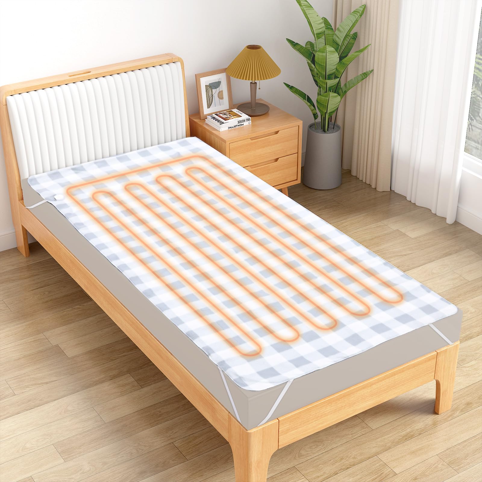 Amazon.co.jp : 電気毛布 敷き 97×195cm シングル 固定バンド付き