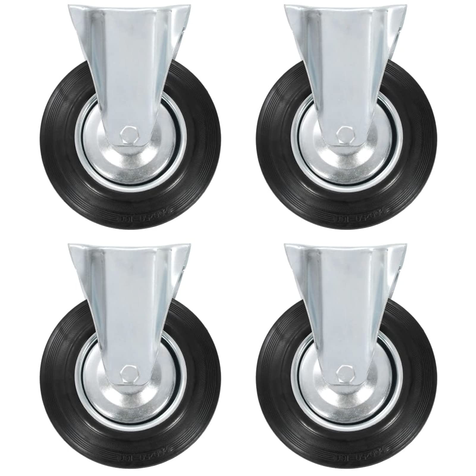 Tidyard roulettes Fixes 4 pcs 200 mm, Roulette pour Meubles, Roue pour Chariot, Table Basse, Support à Plantes, Bibliothèque, Panier d'achat