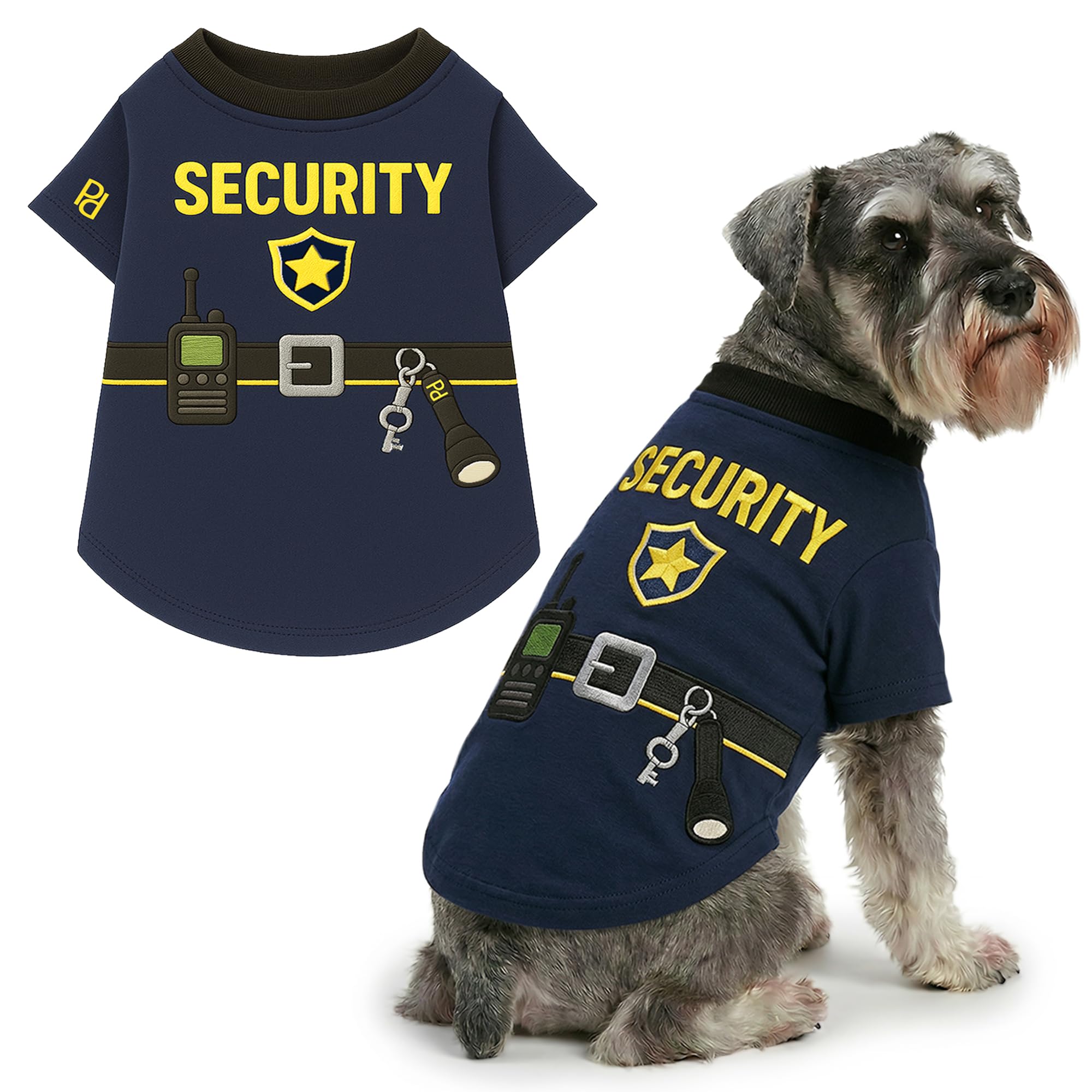 Parisian Pet Dog Security Woofficer Shirt - Halloween Pet Vest - Halloween Shirts for Dogs - Embroidered Pets Clothes - Puppy Halloween Costume - Sleeved Doggy Costumes for Large Dogs - 2XL โ image 1