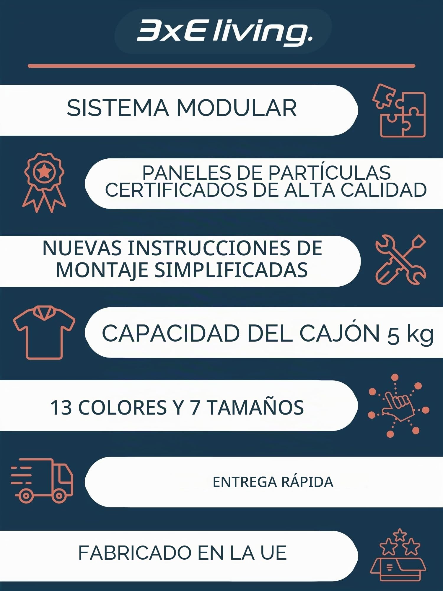 Cómoda con 5 cajones Negro/Roble Wotan, L: 70 cm H: 125 cm P: 39 cm
