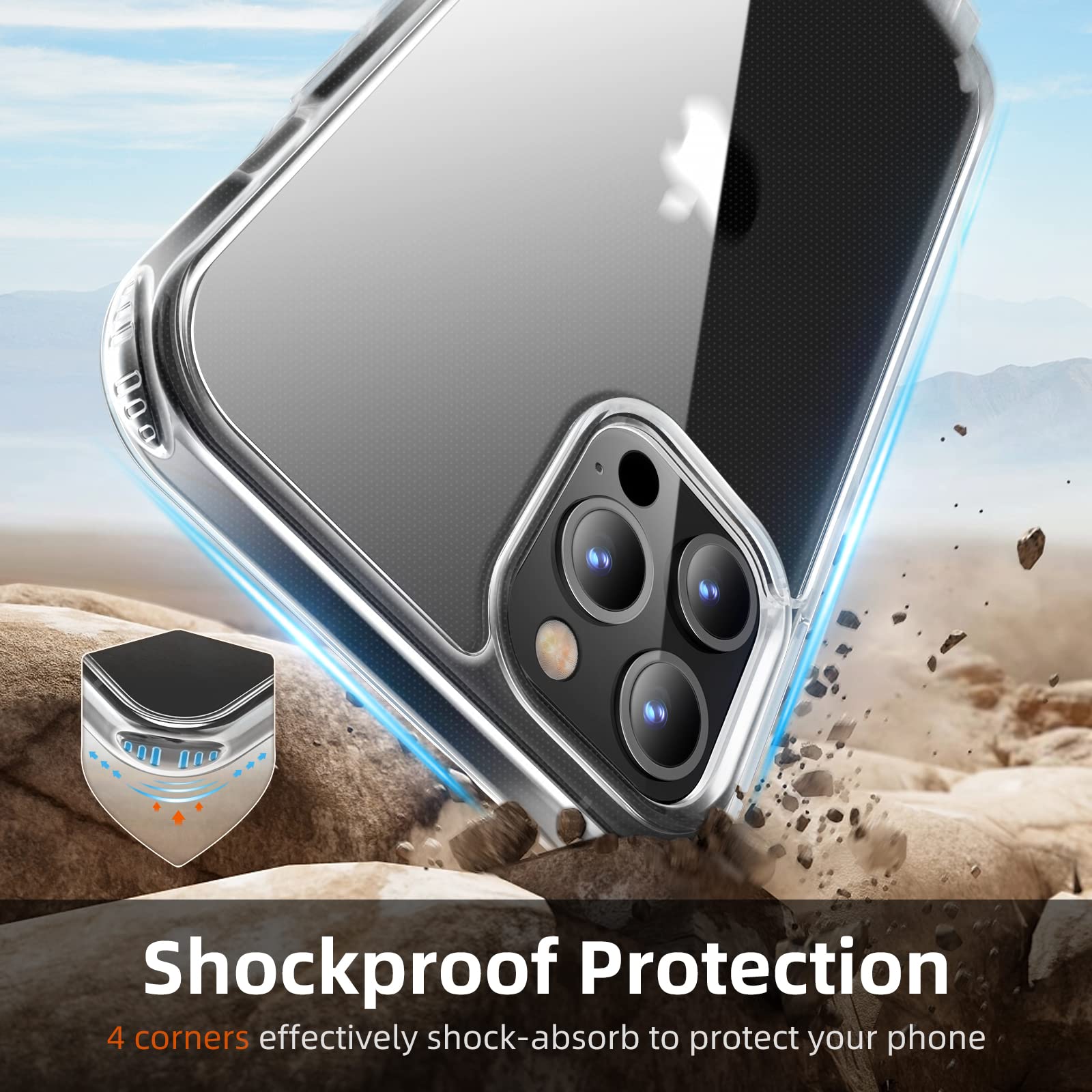 GOODVISH Cover Trasparente con Cordino per iPhone 12 Pro Max 6.7'',Custodia con Regolabile Collana per iPhone 12 Pro Max, [Antiurto] [AntiGraffio] [Antiscivolo] Case con Laccio Tracolla,Nero