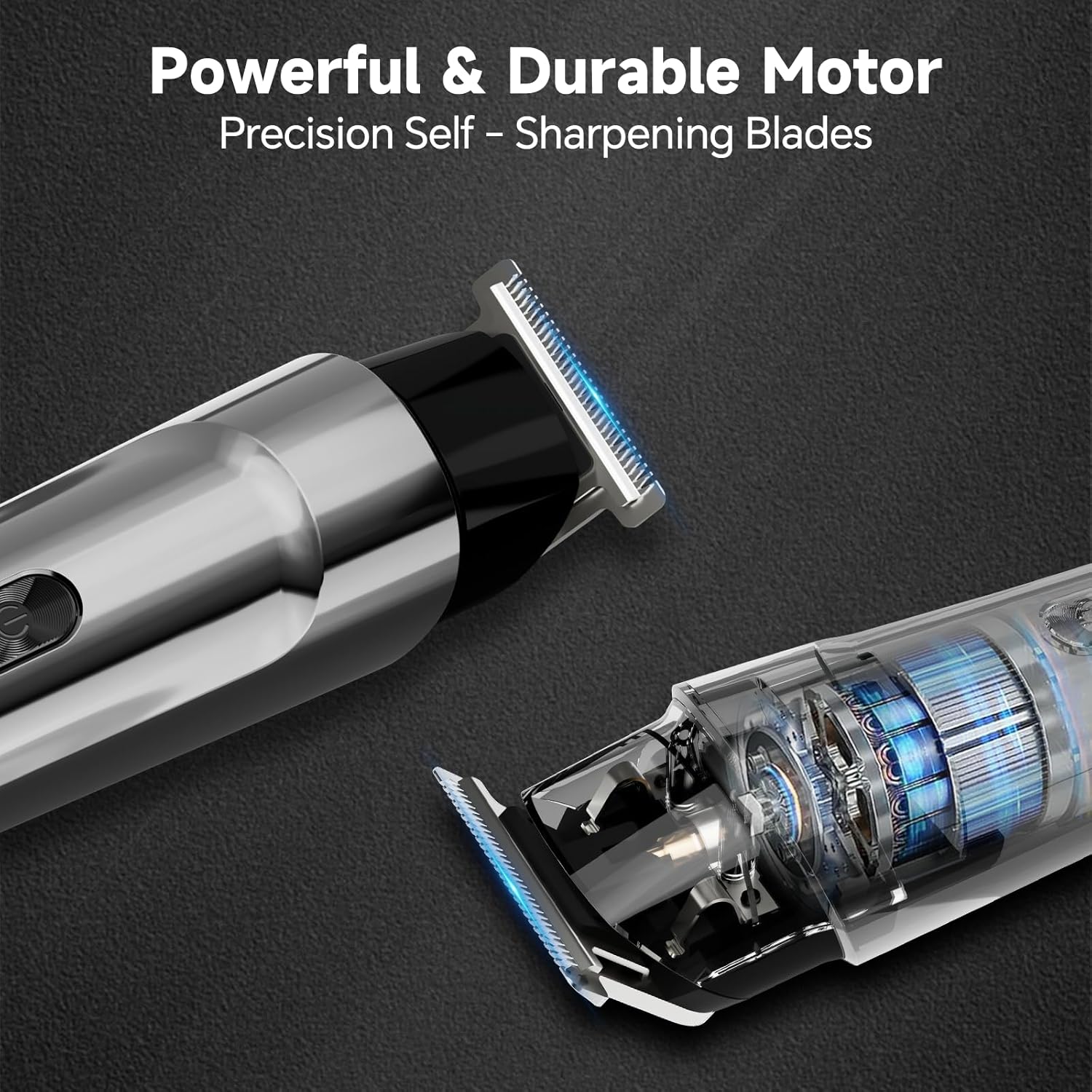 Beard Trimmer for Men, 5-in-1 Cordless Hair Clipper Kit with Foil Razor, Waterproof Body, Nose & Ear Groomer, Precision Trimming for Beard, Hair & Body Care (Gray) - Image 3