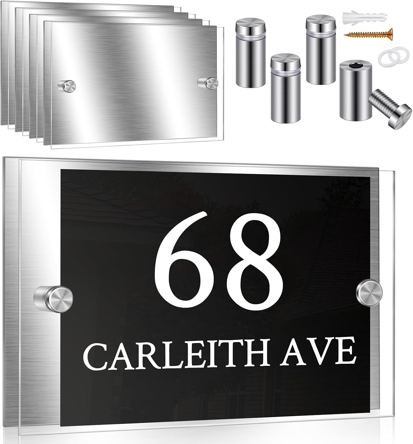 Qunclay 4Sets Acrylic Office Name Plate Office Name Plates for Wall, 4 Sets