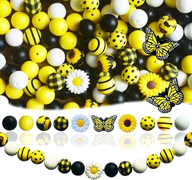 132Pc Silicone Bead for Keychain Making Kit, 15mm Round Butterfly Bead Bulk