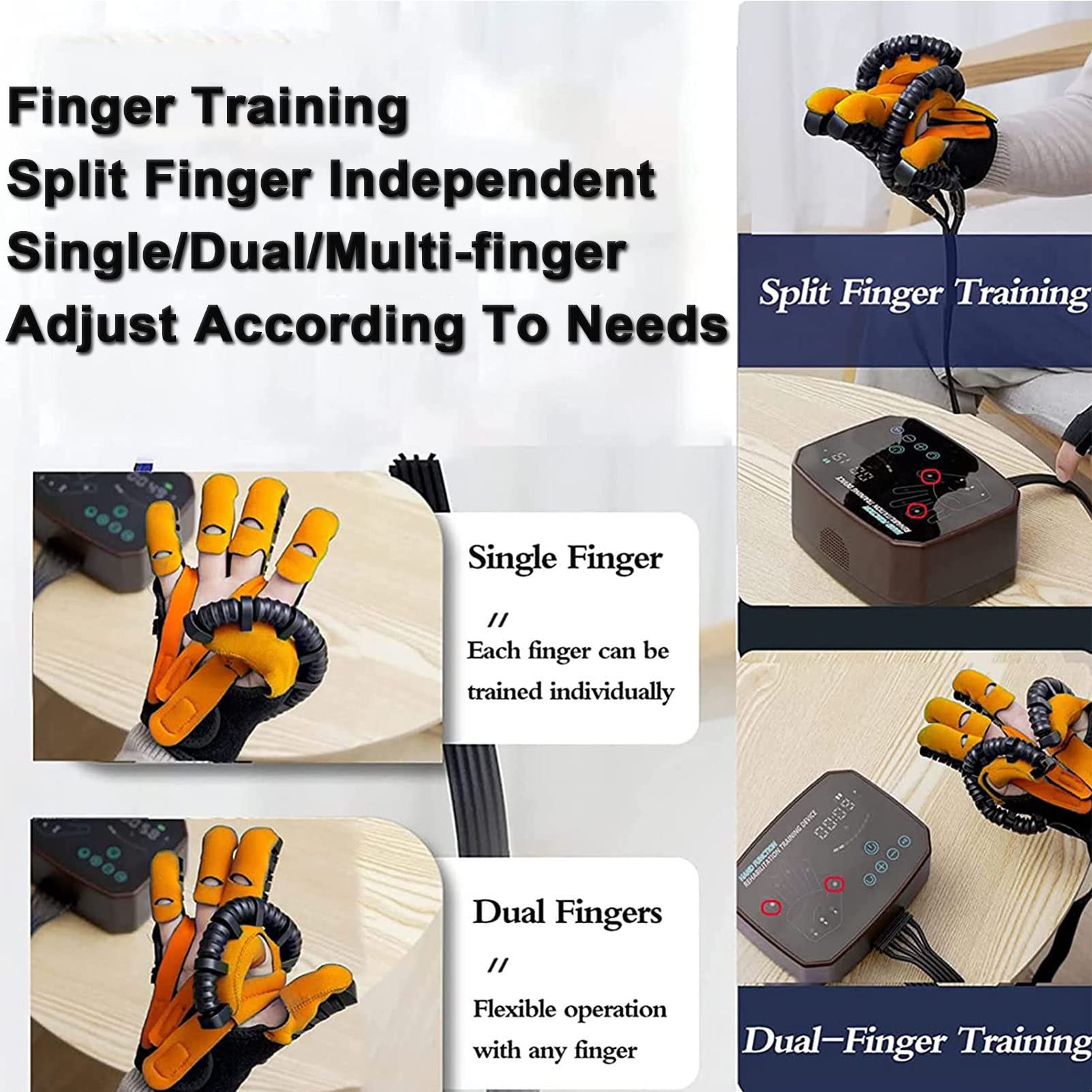Guantes de Robot de rehabilitación de hemiplejía por accidente para Artritis, Alivio a Largo Plazo de los Dedos de los Dedos,LeftHand-XXL