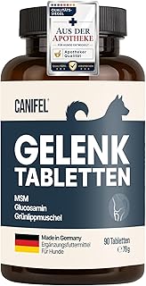 Gelenktabletten Hund, Apotheker Rezeptur, 90 Stück reicht bis zu 6 Monate, von Apothekern entwickelt & Tierärzten geprüft, mit Grünlippmuschel hochdosiert, Glucosamin, MSM, Chondroitin, Teufelskralle