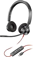 Poly Blackwire 3320 Wired Headset – Flexible Microphone Boom – Hi-fi Stereo - Connect to PC/Mac via USB-C or USB-A -...