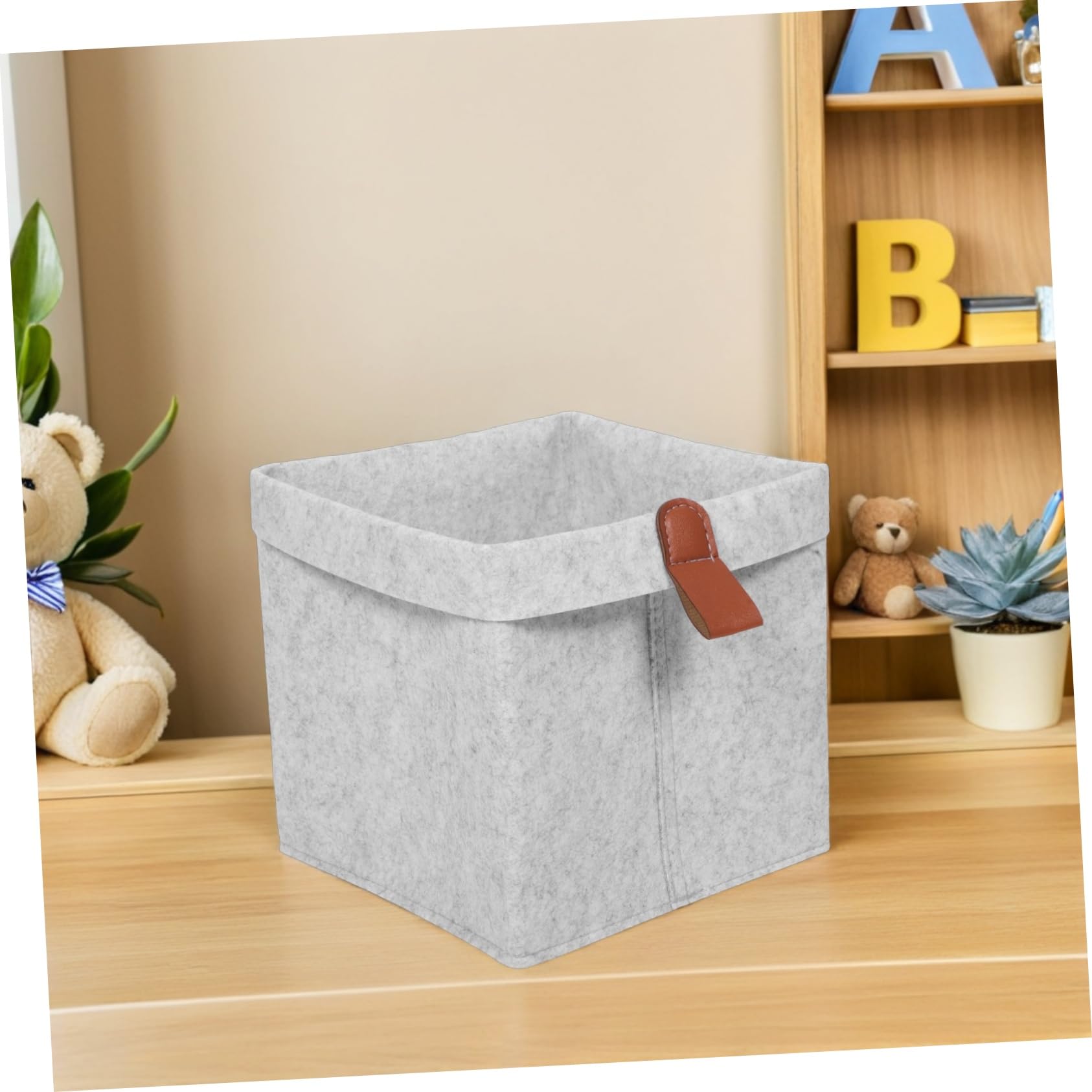 6 Stück Packung Faltbare Filz Aufbewahrungsbox Würfelform Leichtes Design Platzsparend mit Aufhänger für Kinderzimmer und Schlafzimmer