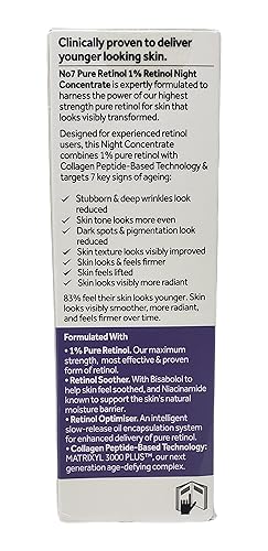 Miniatura 3 de No. 7 Paquete de cuidado de la piel con retinol puro No 7, contiene concentrado nocturno de retinol puro (1 onza líquida) y chupete post retinol