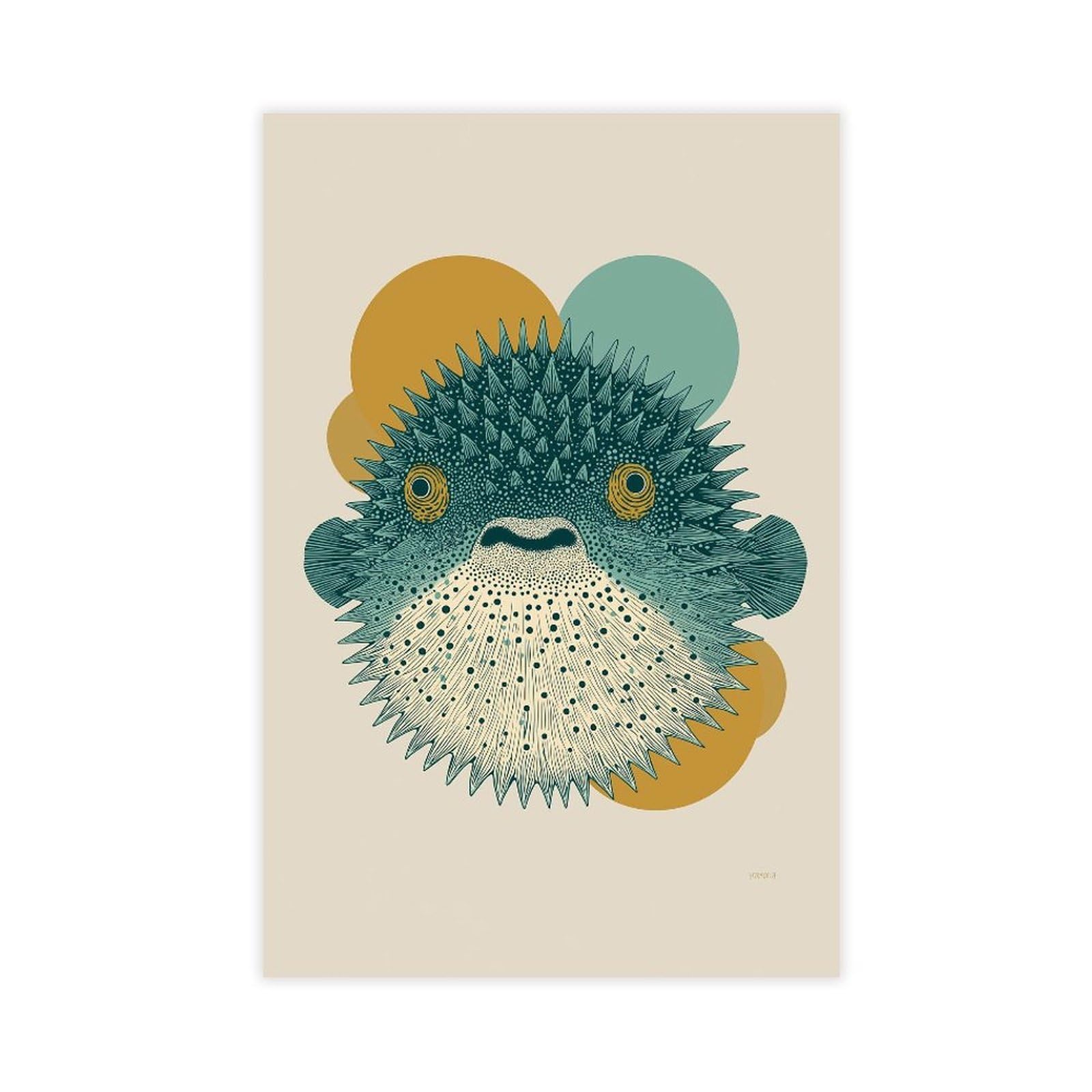 YWTJAX Pufferfish Poster Canvas Poster for Dorm Room Decor Gift