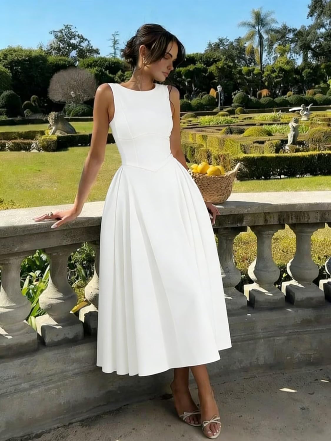 Ouyisha Satin Boat Neck Prom Dress A Line Elegant Tea Length Formal Evening Party Gowns with Pockets 2026 - Image 2