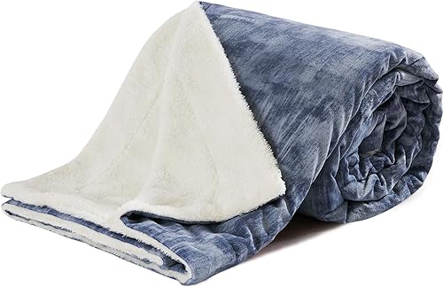 Manta Sherpa tamaño King, 108 x 90 pulgadas (16.23 ozm) reversible de forro polar grueso y cálido para invierno, manta tamaño King para cama, color