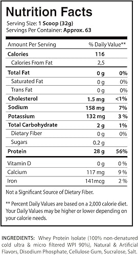 Miniatura 3 de Iso Fuzion 100% aislado de suero de leche 0.99 oz en polvo de proteína no desnaturalizada, sabor mollete de nuez de plátano, 4.4 libras