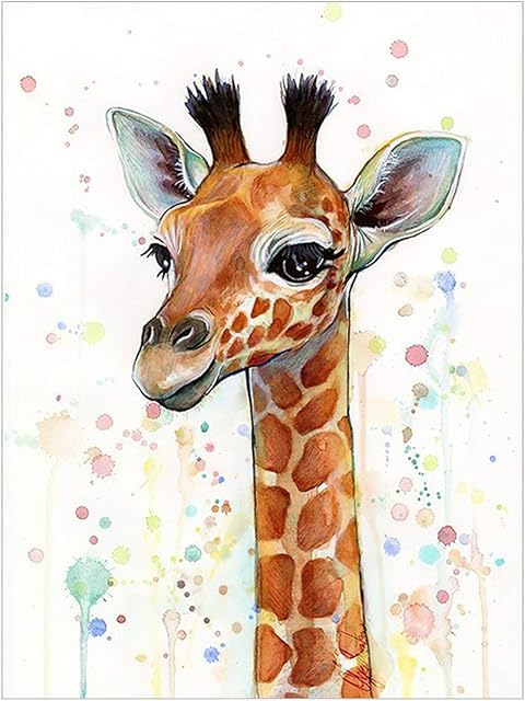 VEGCOO 5D Diamond Painting Kits, Giraffe Full Drill Rhinestone Embroidery Picture Crafts for Home Wall Decoration and Adults/Kids DIY Art (B)