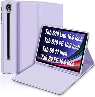 Capa tablet Para Samsung Galaxy Tab S10 Lite/ S10 FE 10.9"/S9 FE 10.9"/S9 11", Case Anti Impacto, com suporte para caneta S, Premium Slim,Flexível e portátil (Roxo)