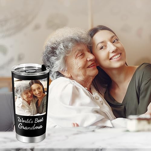 Miniatura 6 de Vaso de café personalizado con imágenes y nombre de texto, vaso de café de acero inoxidable con foto personalizada, taza de viaje de café de 20