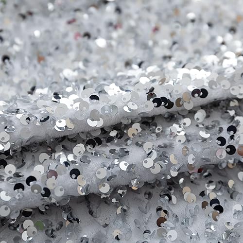 Miniatura 4 de LIGICKY Juego de 2 fundas de almohada lumbares de lentejuelas blancas plateadas brillantes y decorativas con purpurina para sofá, dormitorio,