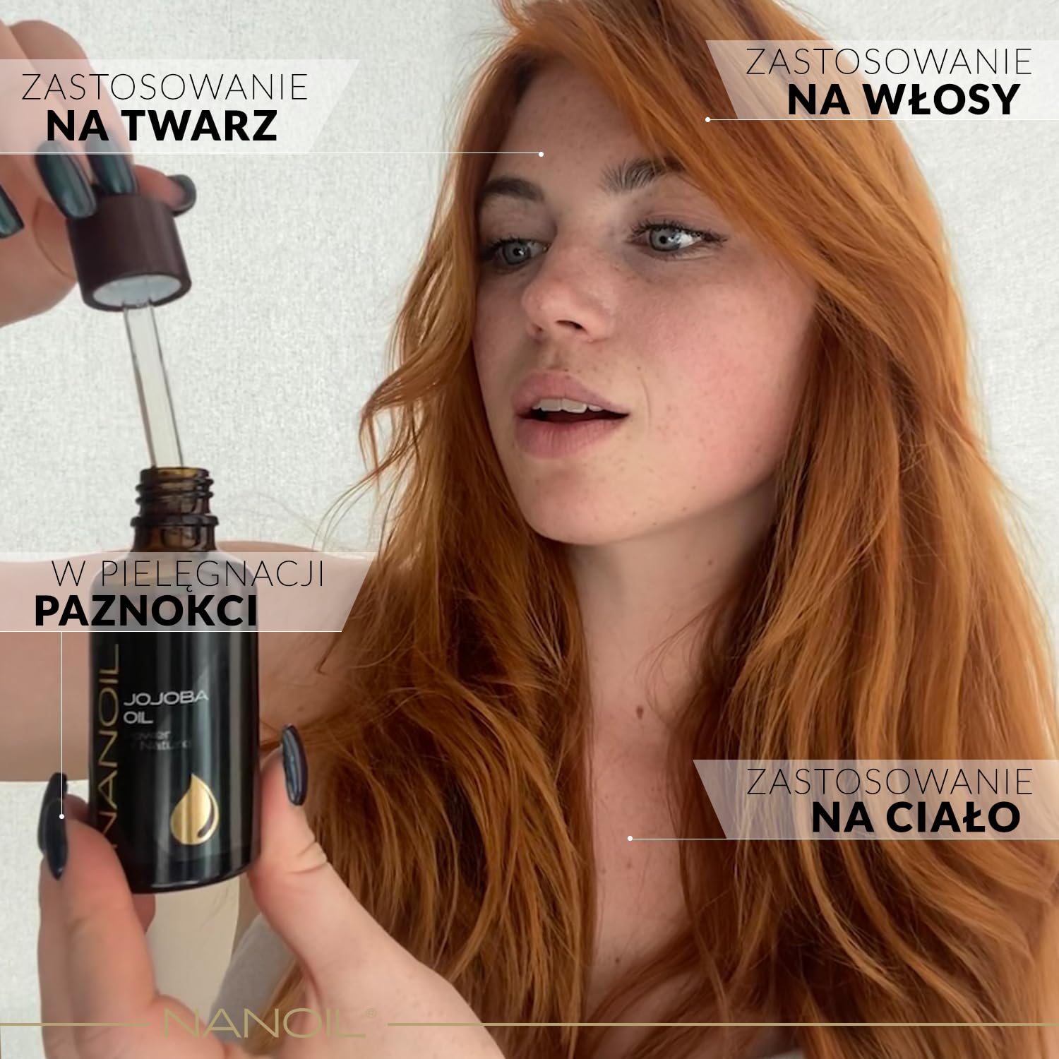 Olejek Nanoil 50 ml - naturalny, zimnotłoczony i nierafinowany olejek do pielęgnacji włosów, ciała i twarzy, odżywiający, nawilżający (Jojoba)