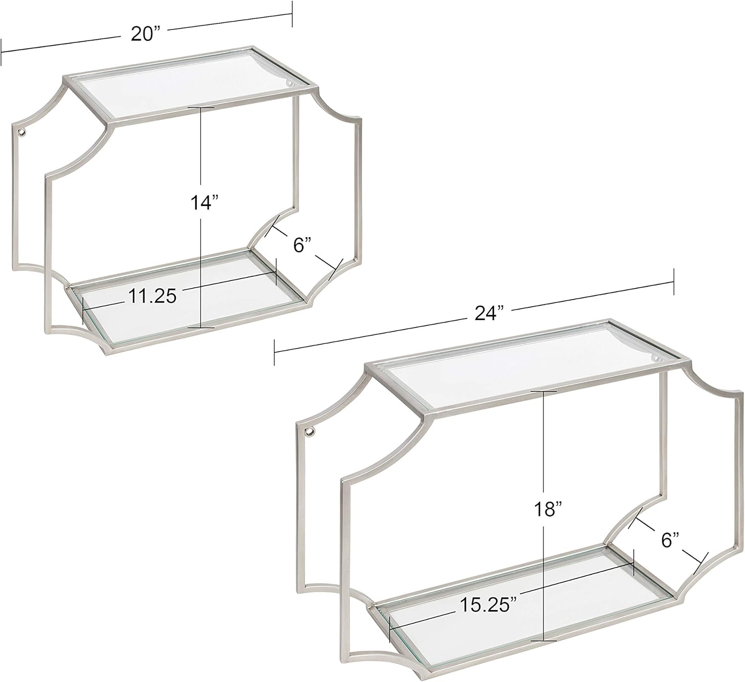 Review Kate and Laurel Ciel Modern Wall Shelf, Set of 2, Silver, Glam Wall Shelves for Display and Storage One-Day Sale: Up to 40% Off Kate and Laurel Ciel Modern Wall Shelf, Set of 2, Silver, Glam Wall Shelves for Display and Storage