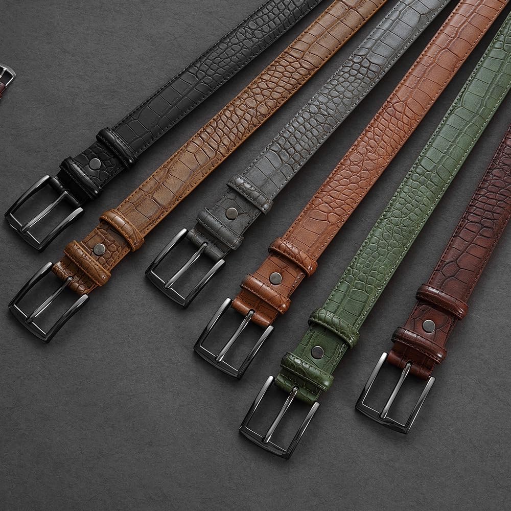 Leather Belt for Men Mens Dress Belt 1 3/8" Casual Work Jeans Golf with Gift Box - Image 5