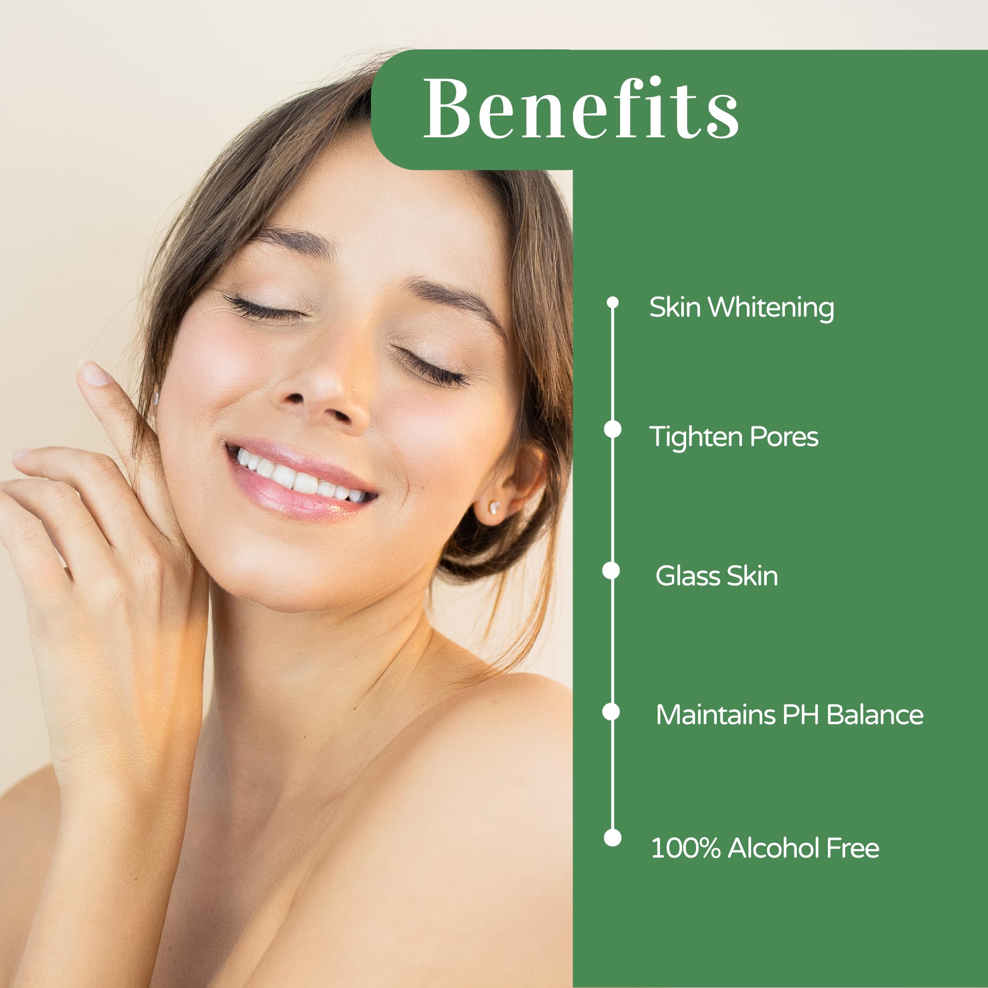 Trycone L Glutathione & Vitamin C Face Toner - Glowing Skin, Pore Tightening, Green Tea & Natural Extracts, Alcohol-Free, SLS & Paraben Free, Unisex, 100 ml 1