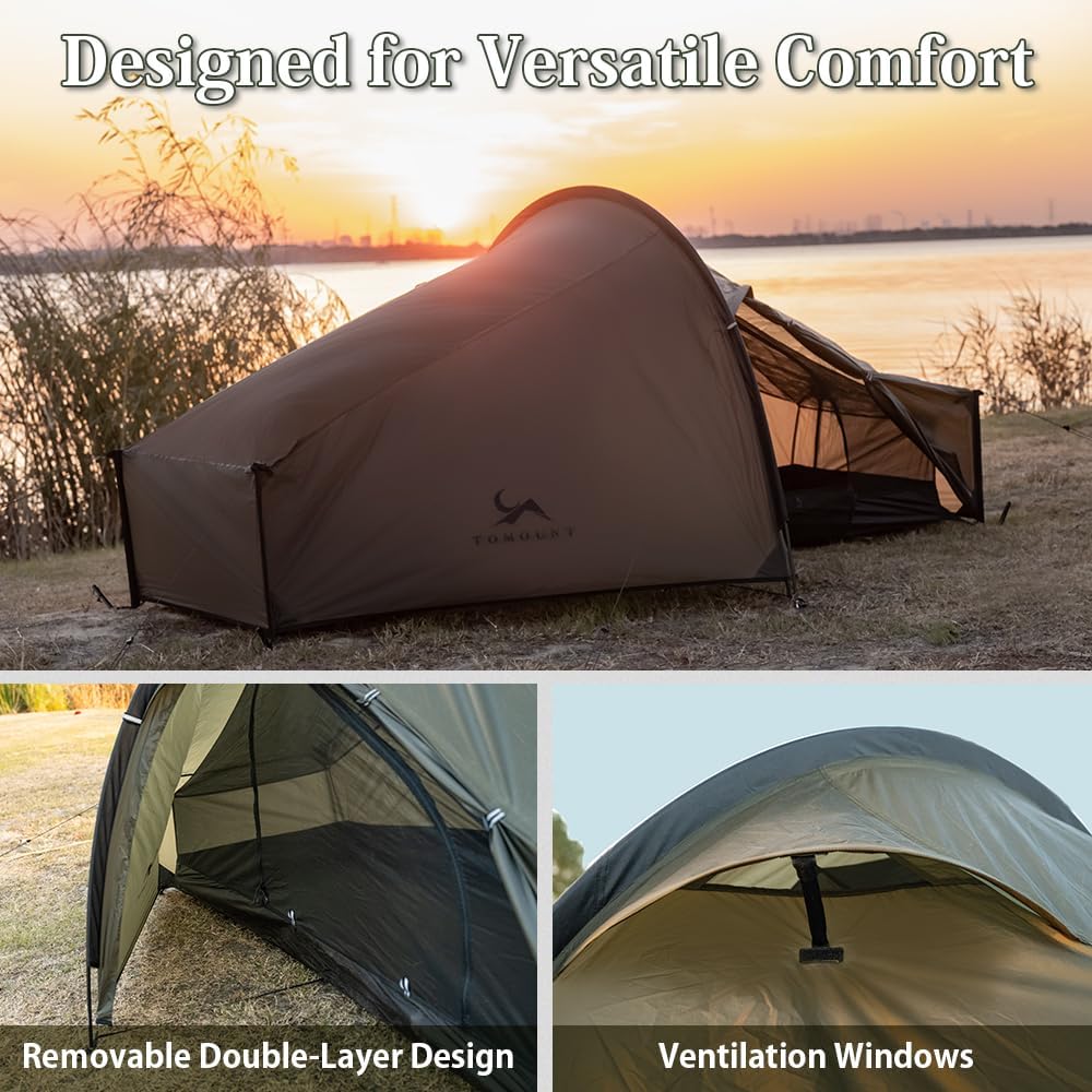 Ultralight 15D Nylon Tent Lightweight Backpacking Tent,Waterproof Windproof Tents for Climbing,Camping,Hiking,Trekking