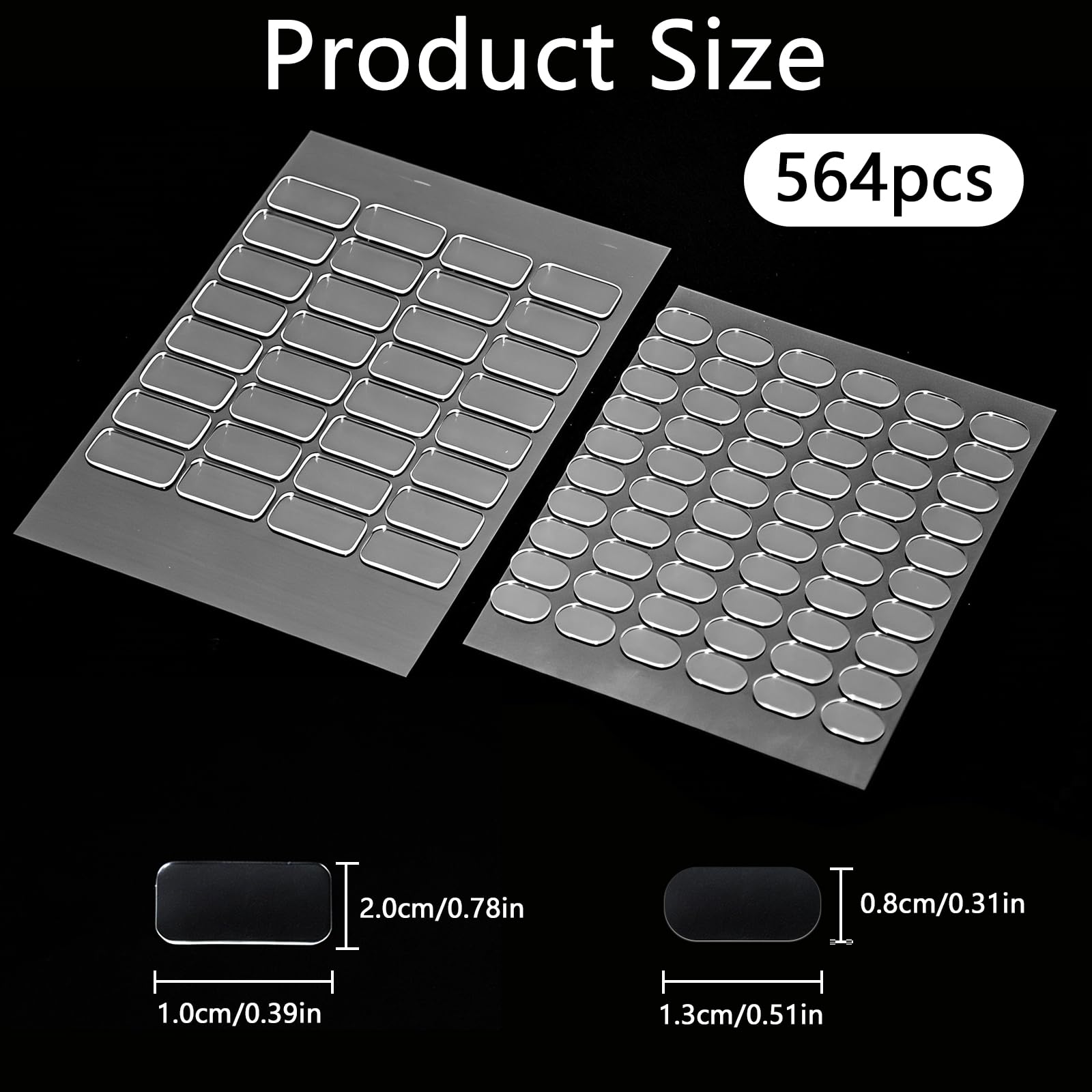 Punti adesivi biadesivo trasparenti Nanogel 1,3×0,8 cm + 2,0×1,0 cm forte rimovibile per poster foto decorazioni