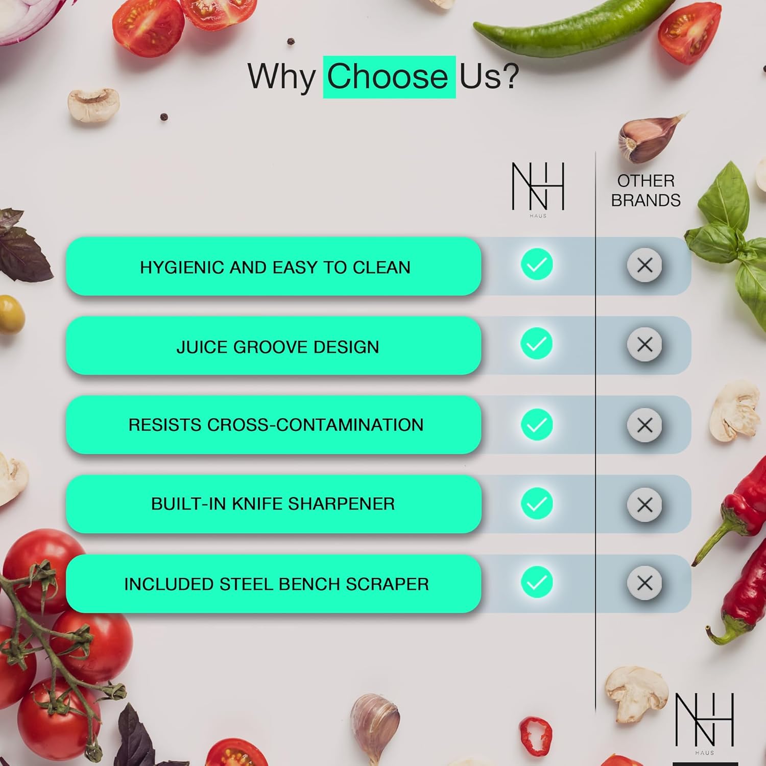 Double-Sided Stainless Steel Cutting Board – Durable, Hygienic, Built-In Knife Sharpener, Wheat PP Side for Fruits & Veggies, Bench Scraper Included