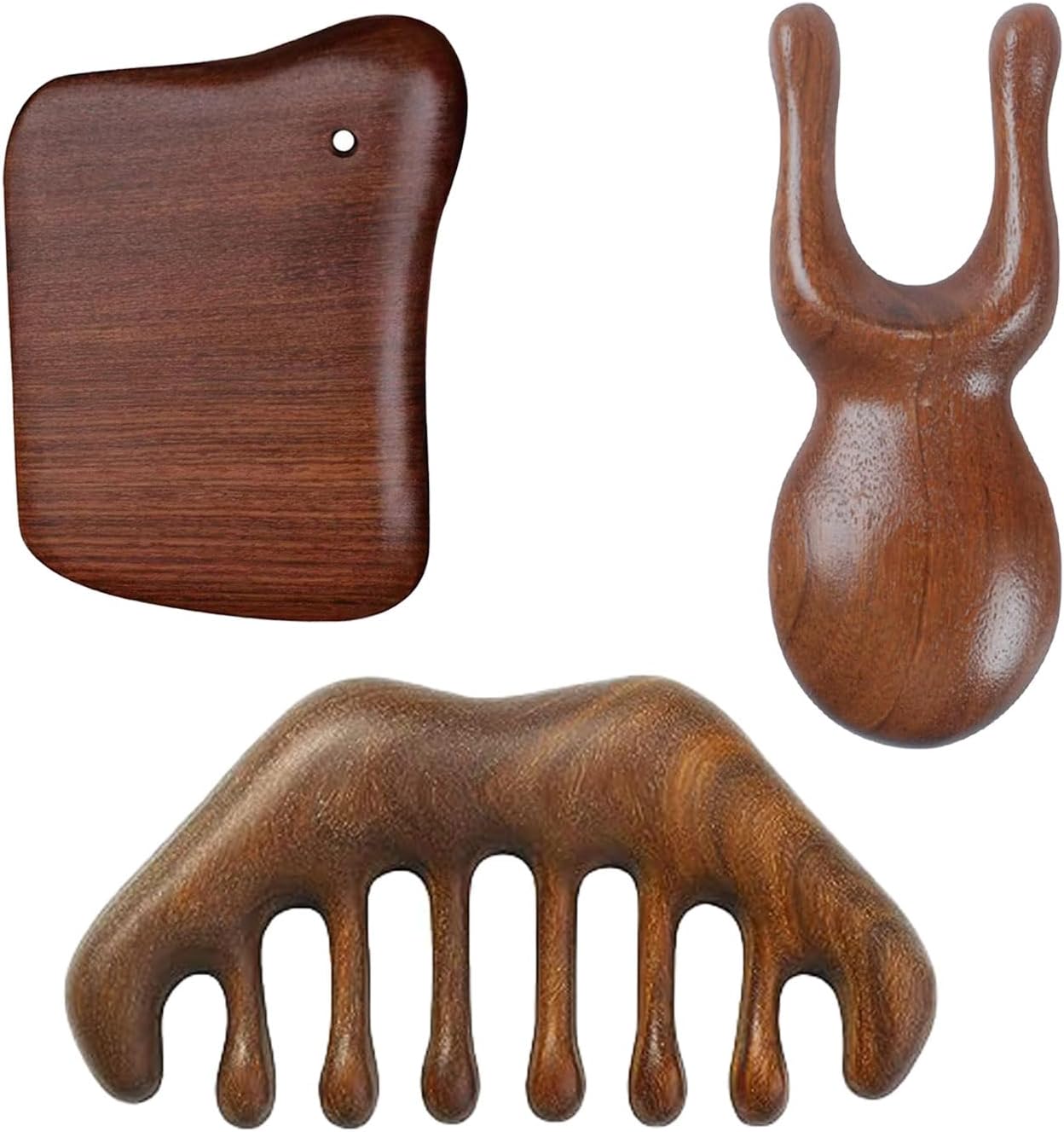 MIUPOO Nose Eyes Face Massager,Nose Eyes Facial Wood Manual Gua Sha Tool,Eye Facial Massager, Multifunctional Handheld Meridians Acupoint Massage Tool,1 Pieces.