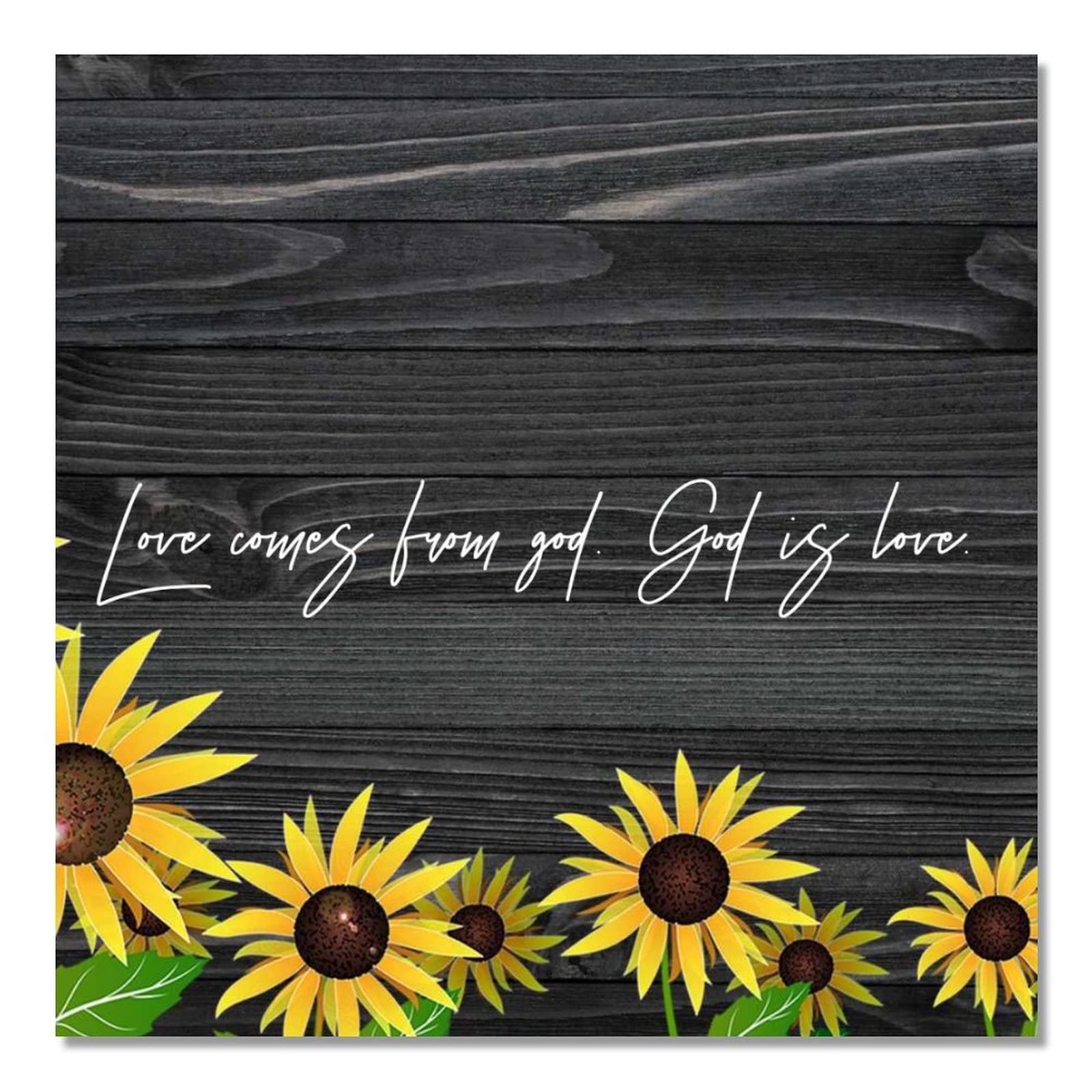 Plaque en bois message d'amour spirituel et tournesol pour réchauffer le foyer