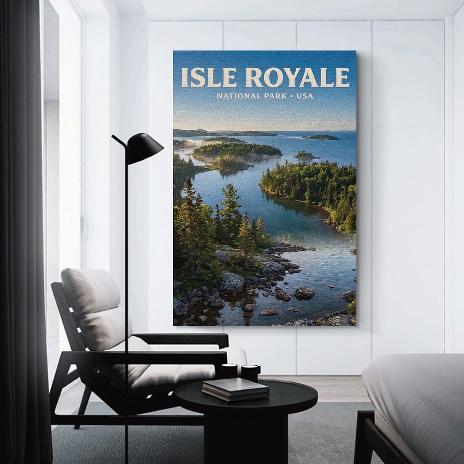 Junmoney Isle Royale National Park Home Decor Wall Art, 16x24inch(40x60cm), for New Homes, Bedrooms Or Workspaces, Gift Idea for Housewarming And Birthdays