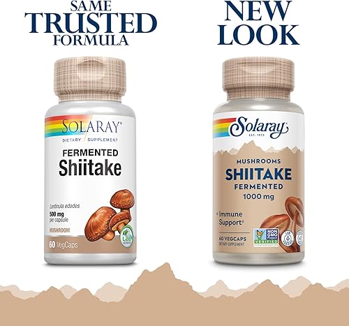Miniatura 2 de SOLARAY Fermented Shiitake Mushroom 500mg  Healthy Immune, Liver & Digestive Function Support  Non-GMO & Vegan  60 VegCaps