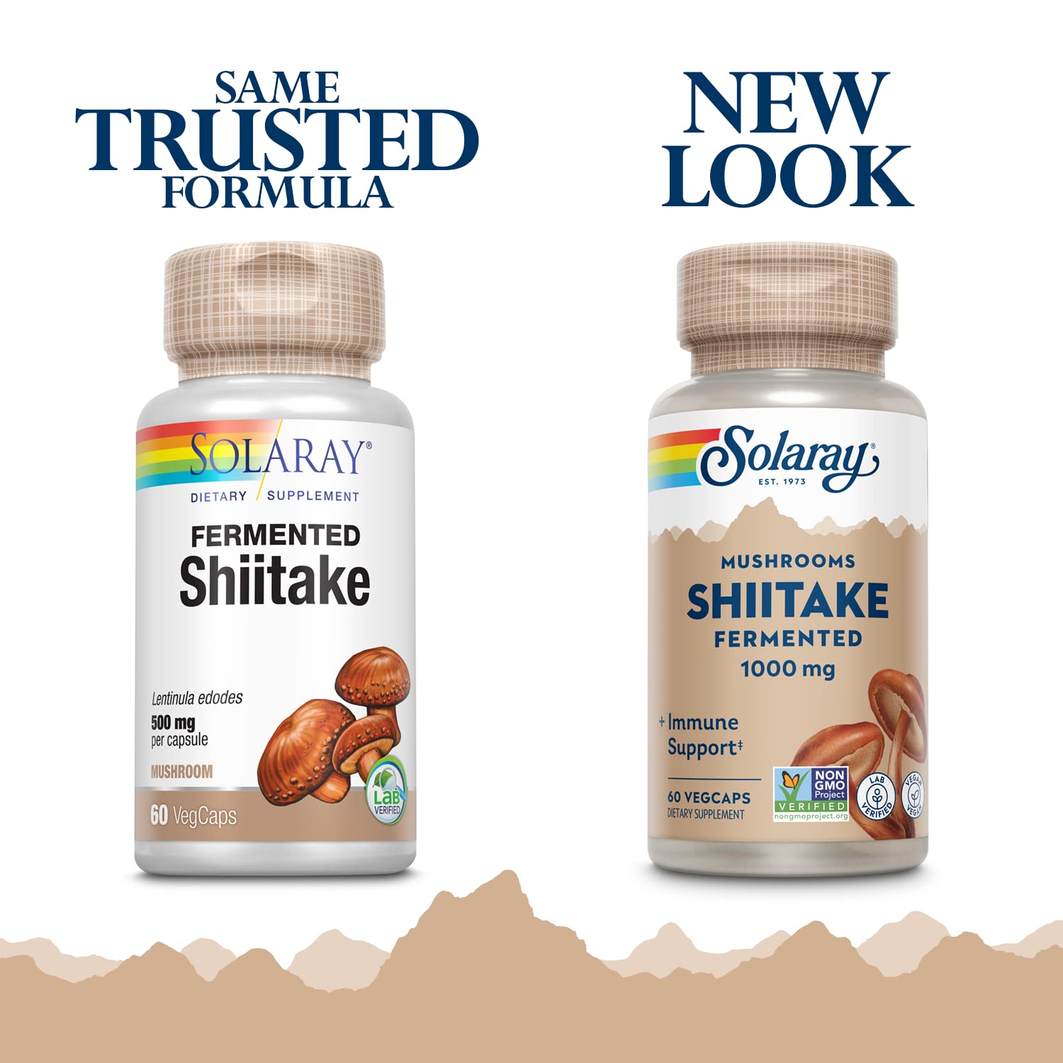 Solaray Shitake 500mg | Hongos | Organically Grown Fermented Mushroom | 60 VegCaps