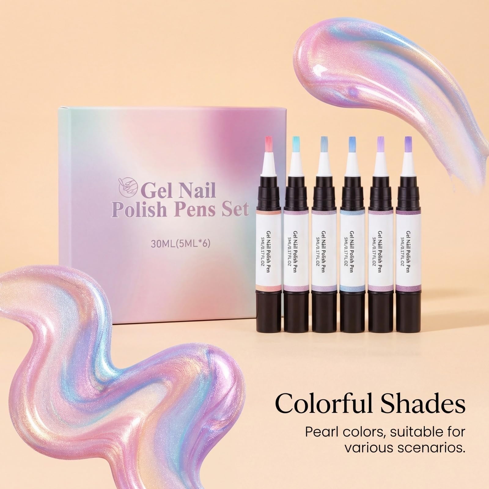 Nagellack-Set, schillernd, 6 Farben, magnetischer Effekt, langanhaltend, schnell trocknend, ohne Lampe
