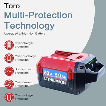 DTK Battery Replacement for Toro 60V Battery 5Ah 60V Battery